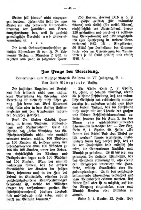 Die Frage der Vererbung - 1