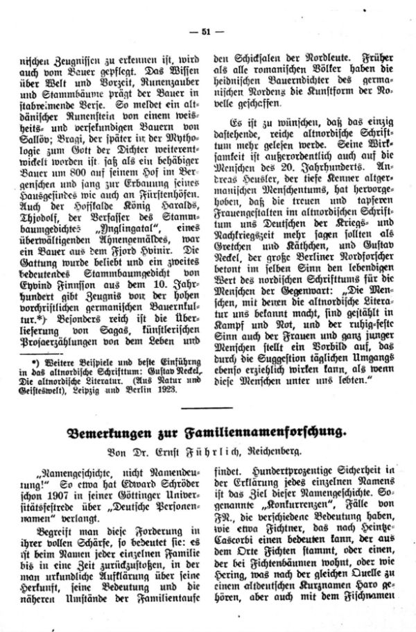 Bemerkungen zur Familiennamenforschung - 1