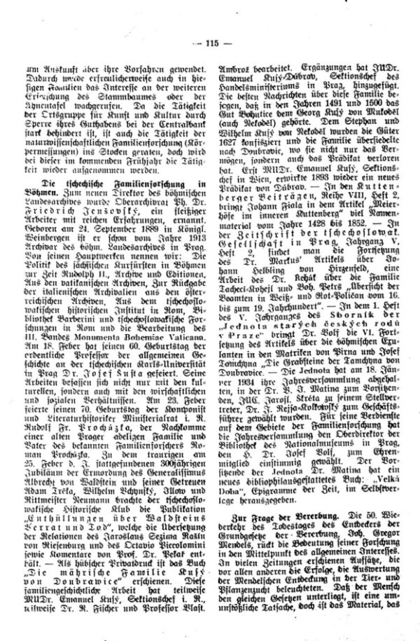 Die tschechische Familienforschung in Böhmen