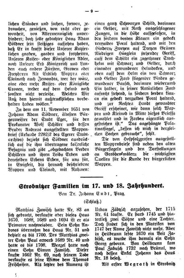 Strobnitzer Familien im 17. und 18. Jh - 1