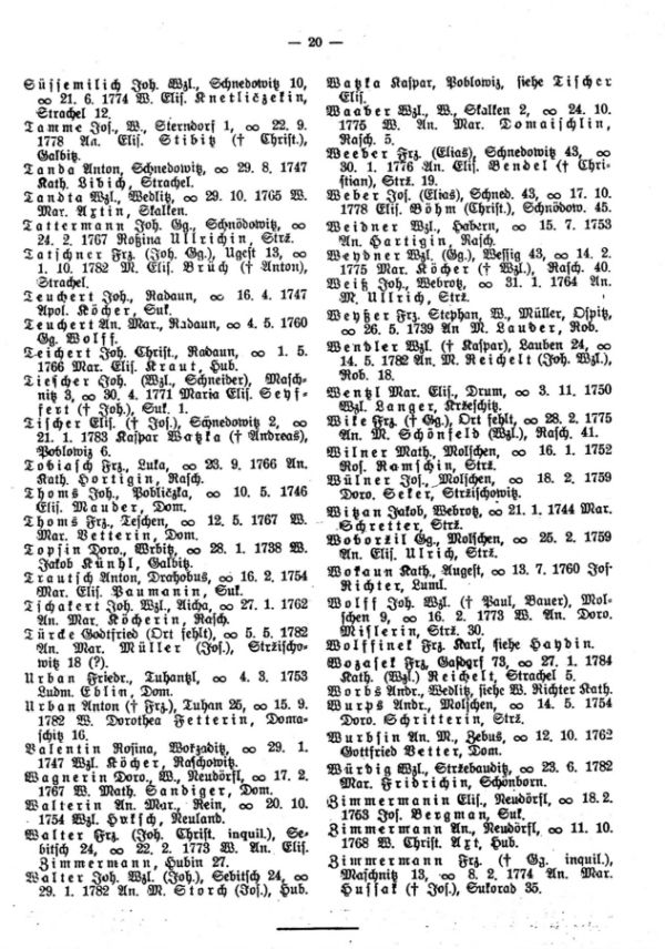 Fremde Brautleute aus der Traumatrik der Pfarre Robitsch bei Auscha (1738-1784) - 4