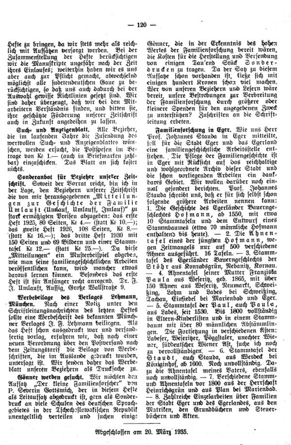 Schriftleitungsnachrichten