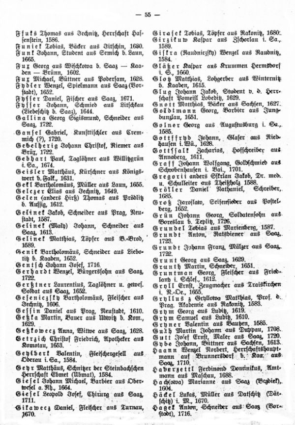 Saazer Neubürger (1571-1726) - 3