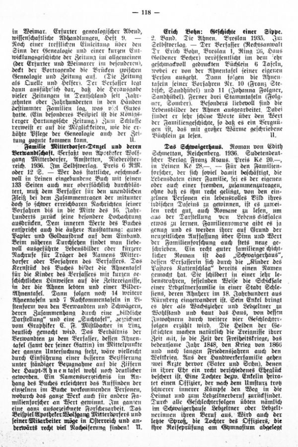 Familien Mittendörfer-Denzel und deren Verwandschaft - Erich Lohn, Geschichte einer Sippe - Das Schweigerhaus