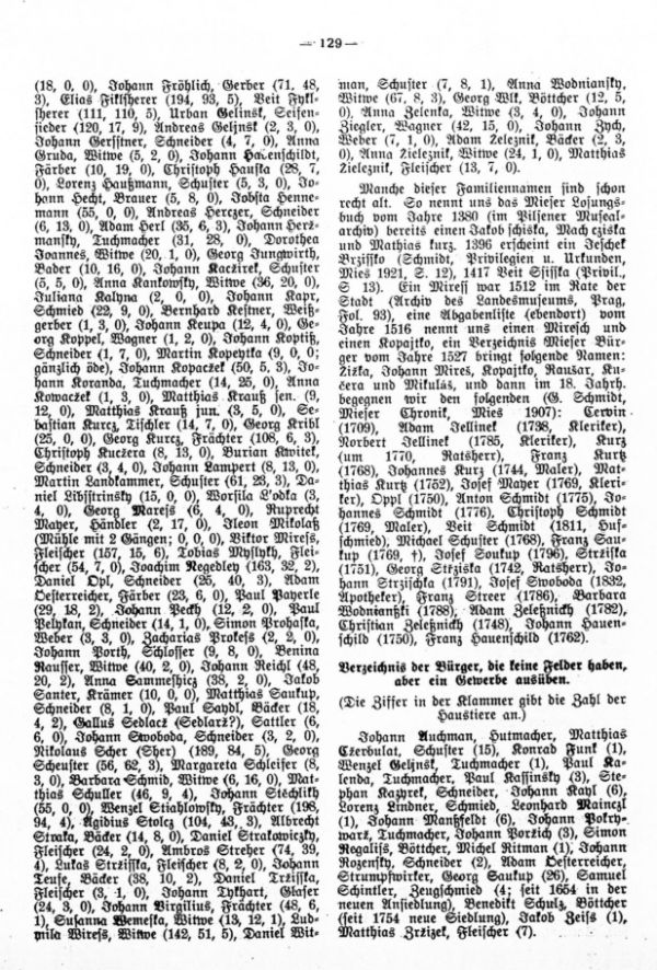 Mieser Familien des 17. Jh. - 2