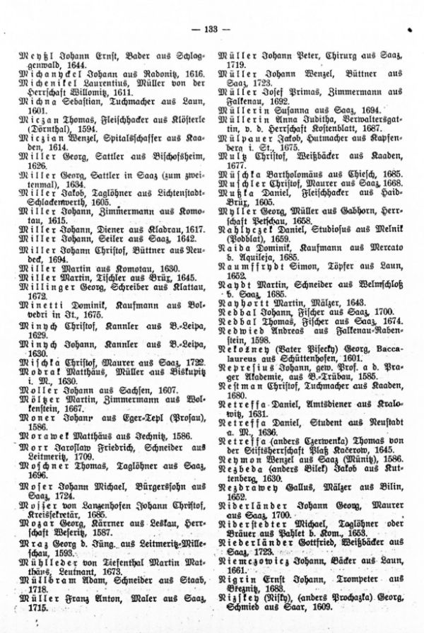 Saazer Neubürger (1571-1726) - 3