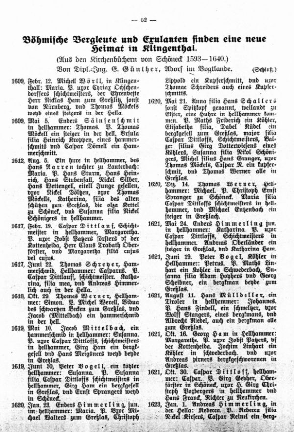 Böhmische Bergleute und Exulanten finden eine neue Heimat in Klingenthal (1593-1640) - 1