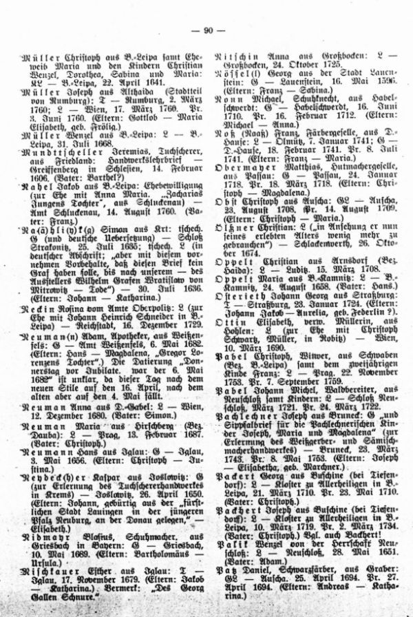 Die Geburts- und Weglaßbriefe des Böhm.-Leipaer Stadtarchives (Fortsetzung) - 3