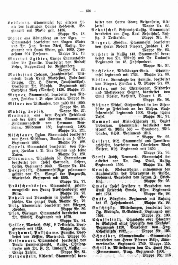 Sammlung von Stammtafeln in unserer Zentralstelle - 3