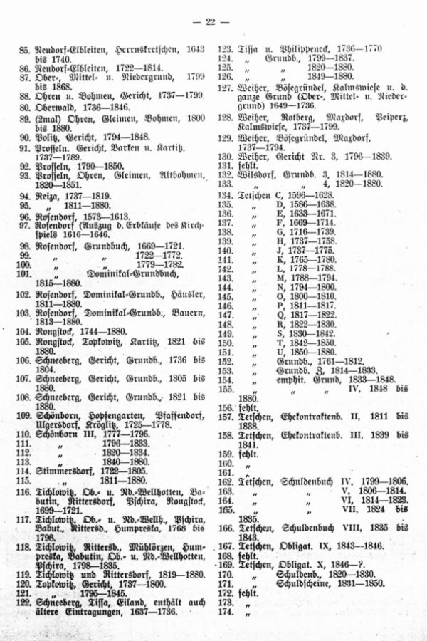 Die im Landesarchiv zu Prag befindlichen Grundbücher des Gerichtsbezirks Tetschen - 3