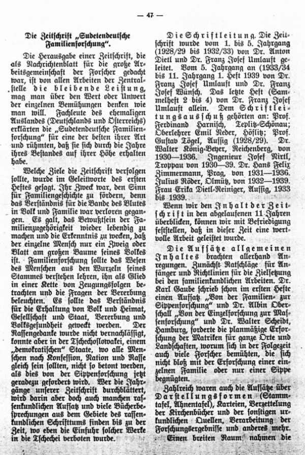 Rückblick auf die Tätigkeit der Zentralstelle für sudetendeutsche Familienforschung - 7