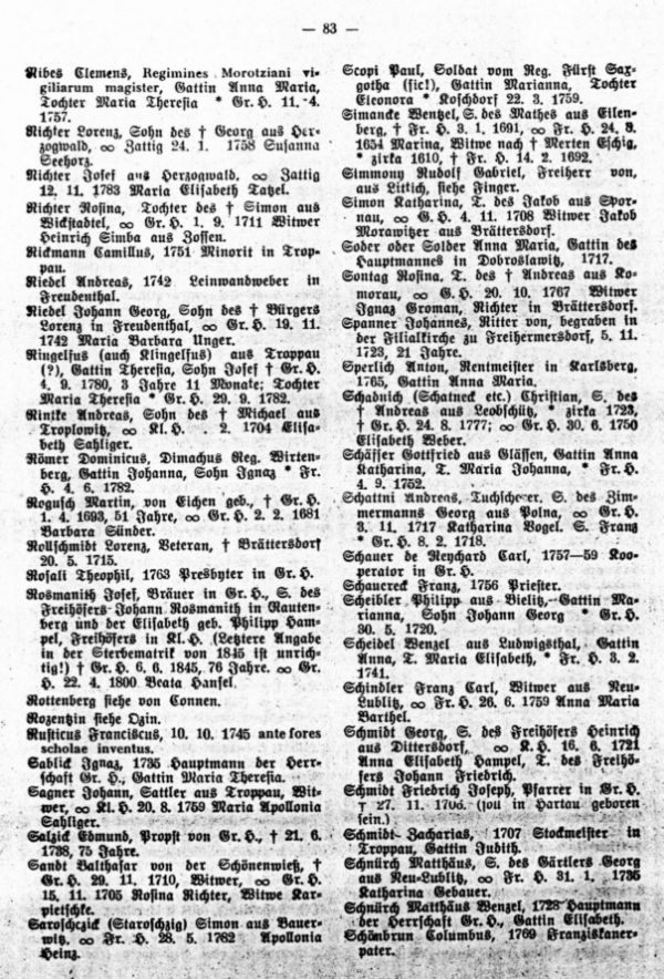 Fremde in Kirchenbüchern von Groß-Herrlitz - 2