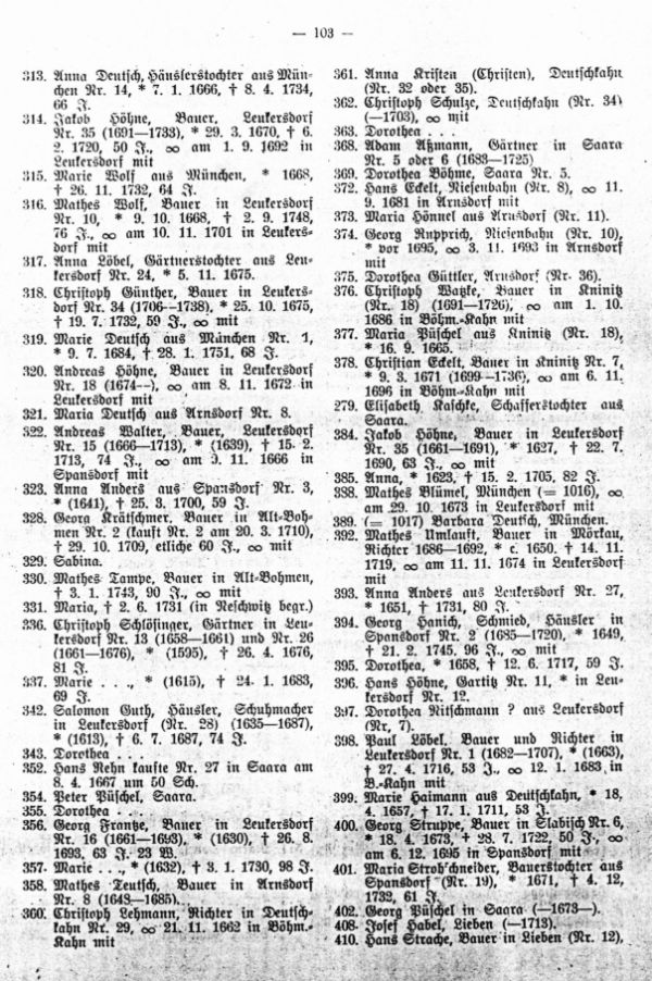 Beispiel einer Ahnentafel für eine alteingesessene Bauernfamilie. Ahnenträger: Horst Vogel, München Nr.2, Kreis Aussig - 9