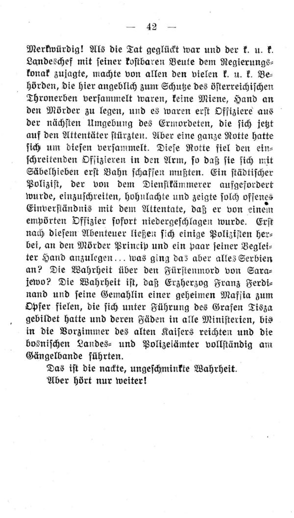 II. Kapitel: Die Wahrheit über den Fürstenmord von Sarajewo